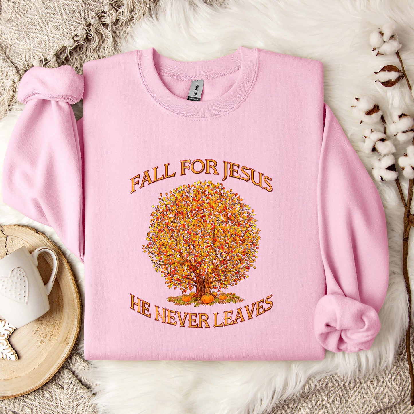 Fall For Jesus He Never Leaves 14 Sweatshirt