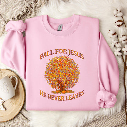 Fall For Jesus He Never Leaves 14 Sweatshirt