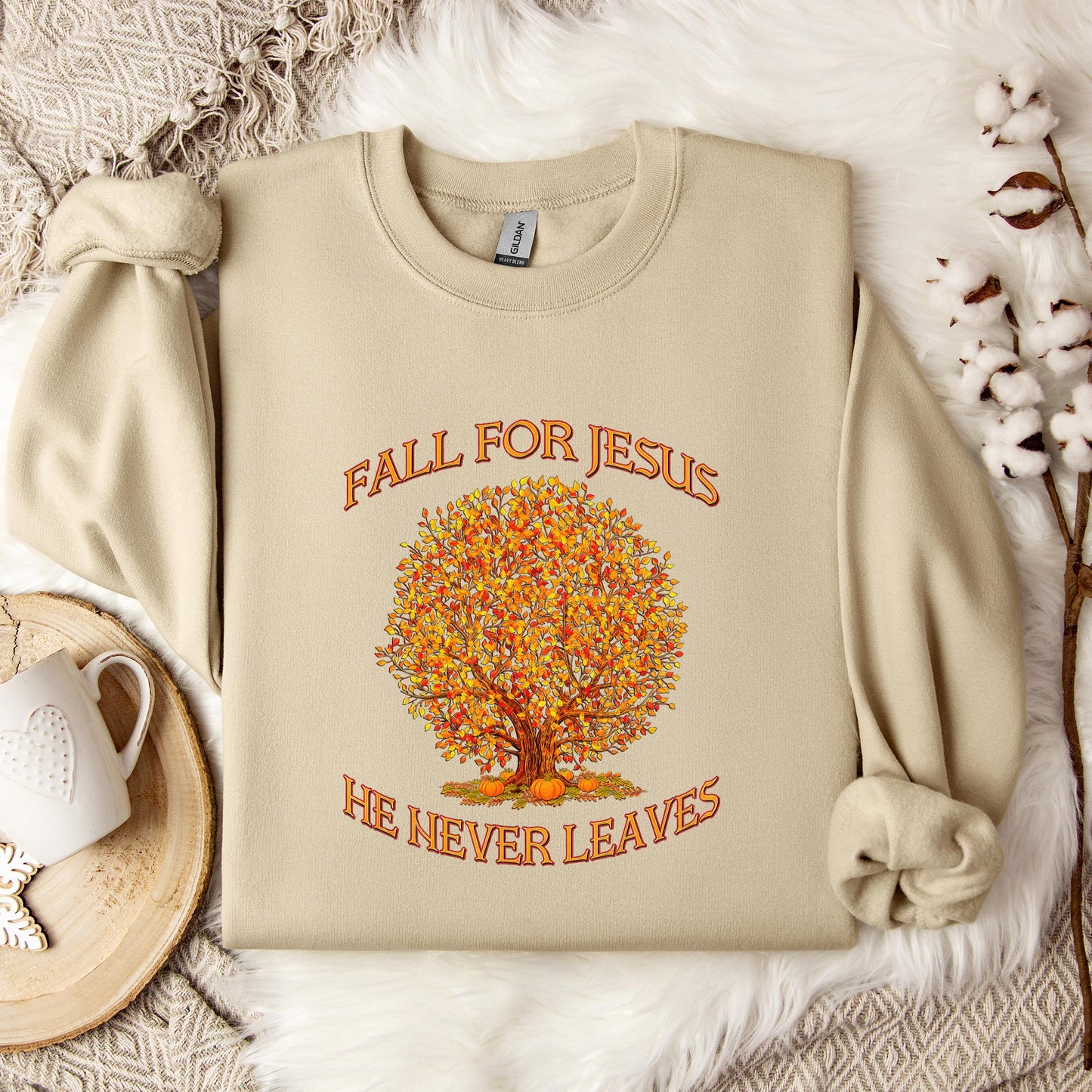 Fall For Jesus He Never Leaves 14 Sweatshirt