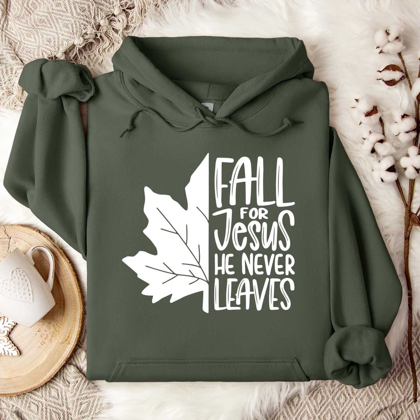 Fall For Jesus He Never Leaves 19 Hoodie