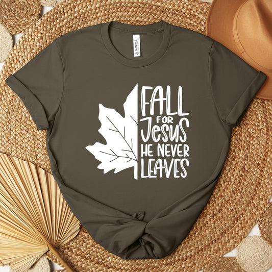 Fall For Jesus He Never Leaves 19 Premium T-shirt