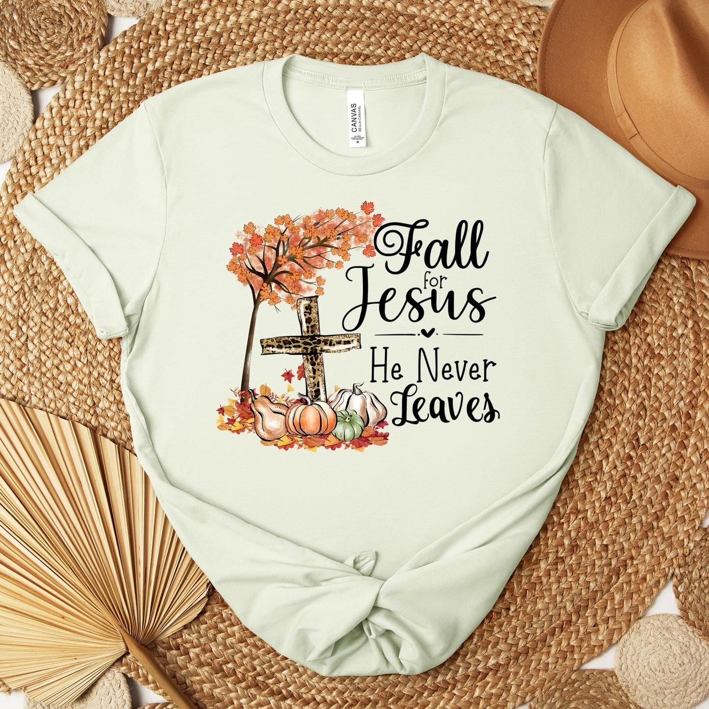 Fall For Jesus He Never Leaves 21 Premium T-shirt