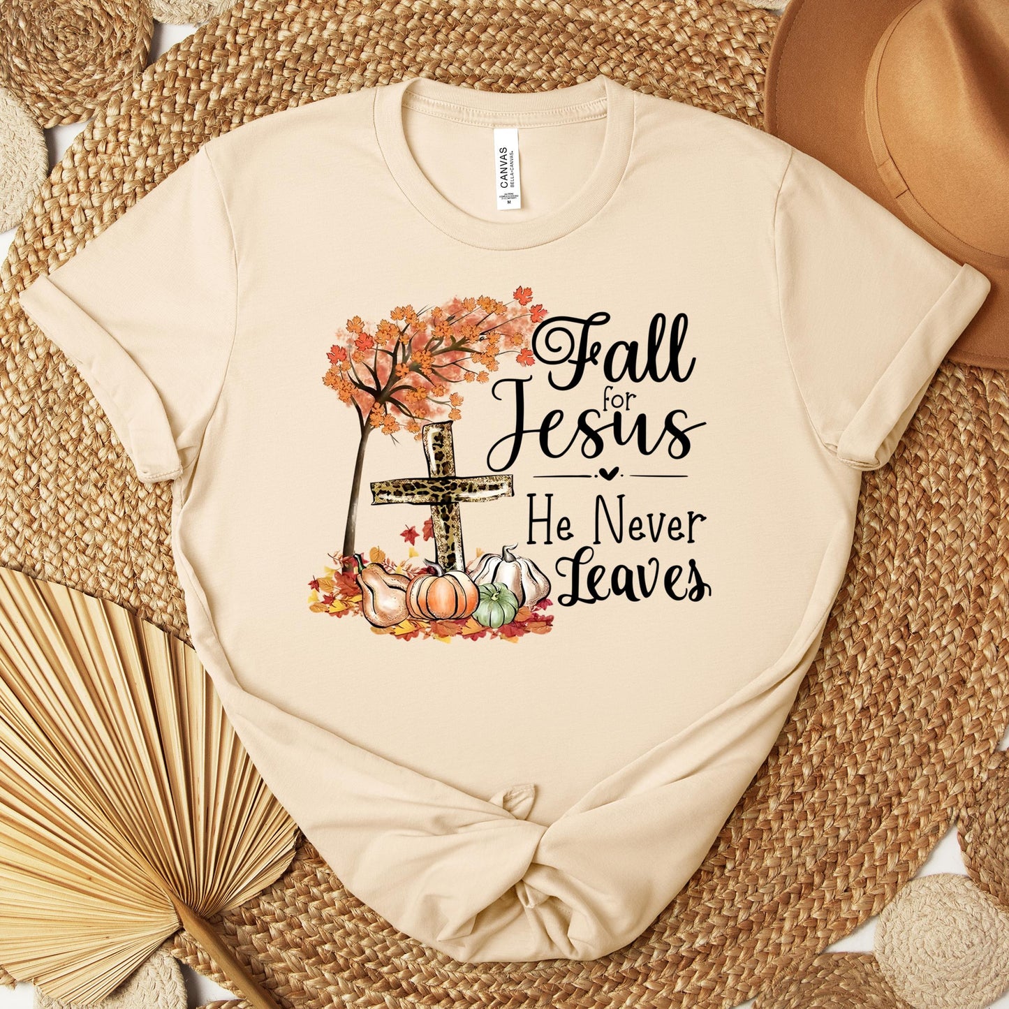 Fall For Jesus He Never Leaves 21 Premium T-shirt