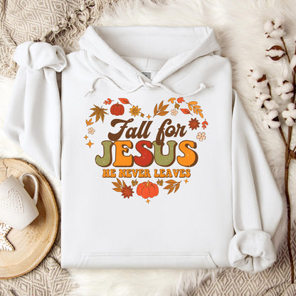 Fall For Jesus He Never Leaves 22 Hoodie
