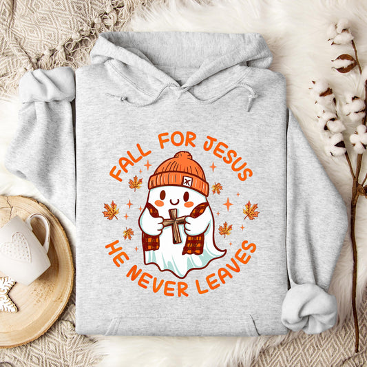 Fall For Jesus He Never Leaves 23 Hoodie