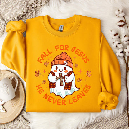 Fall For Jesus He Never Leaves 23 Sweatshirt