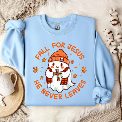 Fall For Jesus He Never Leaves 23 Sweatshirt
