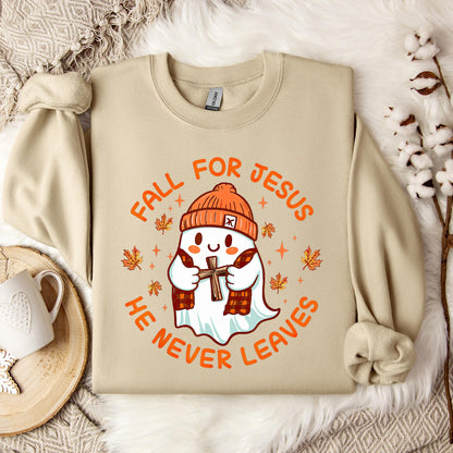 Fall For Jesus He Never Leaves 23 Sweatshirt
