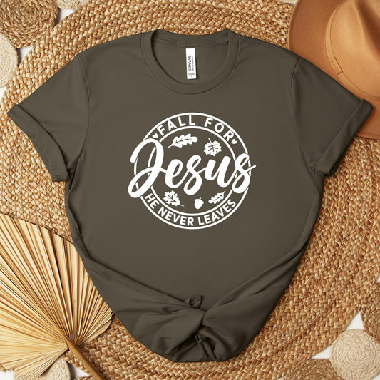 Fall For Jesus He Never Leaves 24 Premium T-shirt