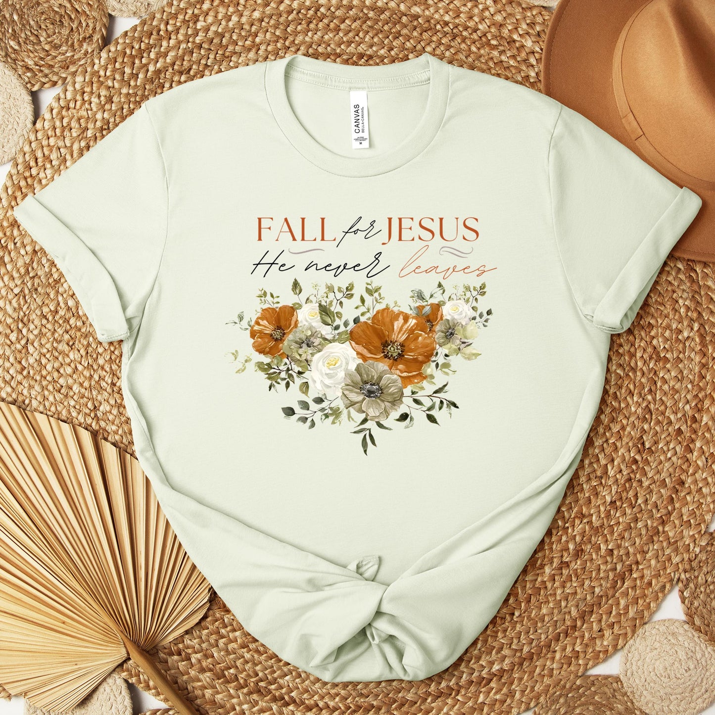Fall For Jesus He Never Leaves 25 Premium T-shirt