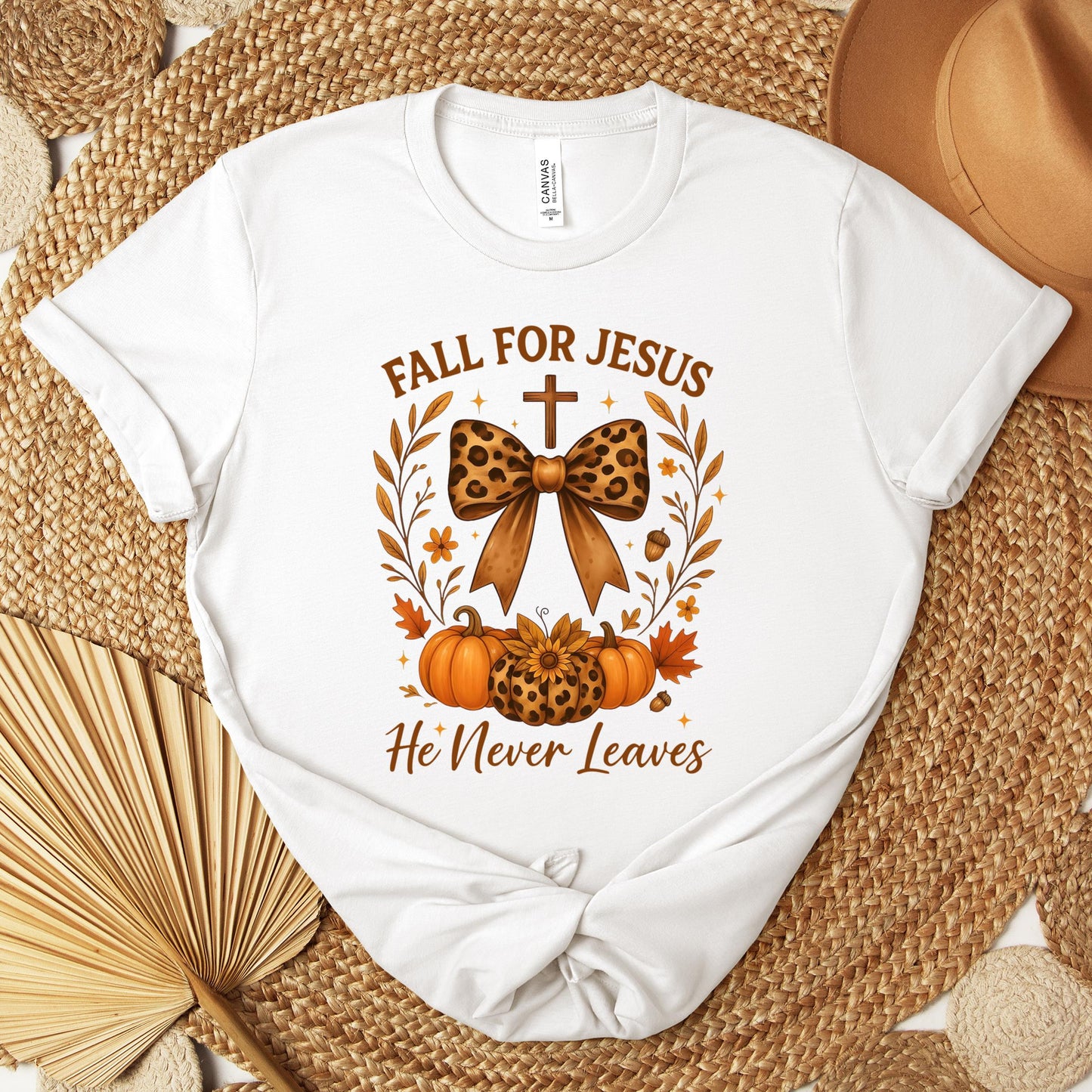 Fall For Jesus He Never Leaves 26 Premium T-shirt