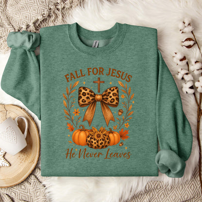 Fall For Jesus He Never Leaves 26 Sweatshirt
