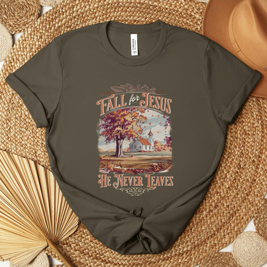 Fall For Jesus He Never Leaves 27 Premium T-shirt