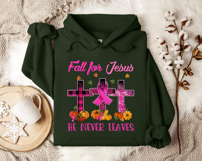 Fall For Jesus He Never Leaves 2 Hoodie