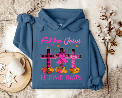 Fall For Jesus He Never Leaves 2 Hoodie