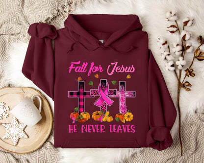 Fall For Jesus He Never Leaves 2 Hoodie