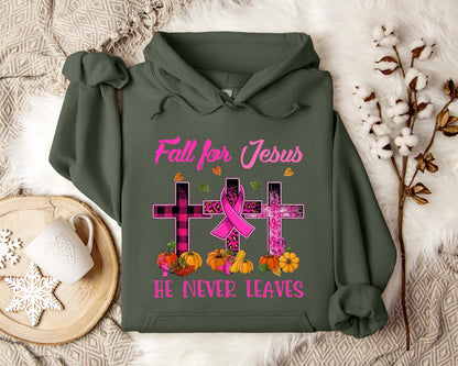 Fall For Jesus He Never Leaves 2 Hoodie