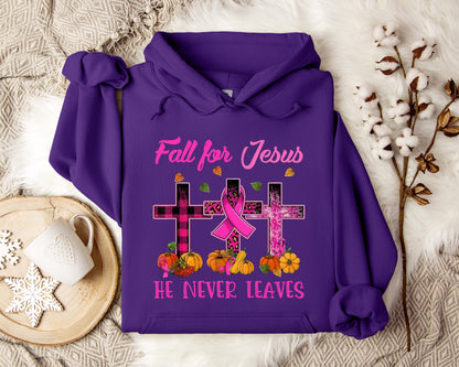 Fall For Jesus He Never Leaves 2 Hoodie