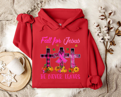 Fall For Jesus He Never Leaves 2 Hoodie