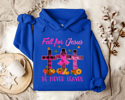 Fall For Jesus He Never Leaves 2 Hoodie