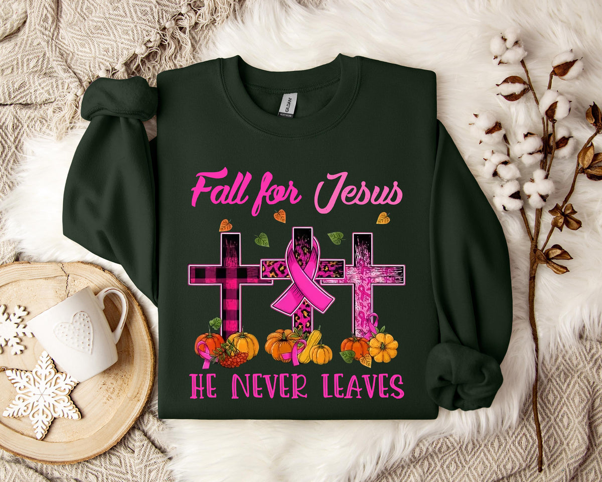 Fall For Jesus He Never Leaves 2 Sweatshirt