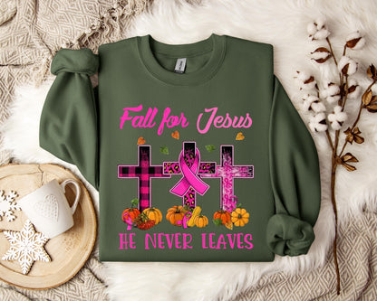 Fall For Jesus He Never Leaves 2 Sweatshirt