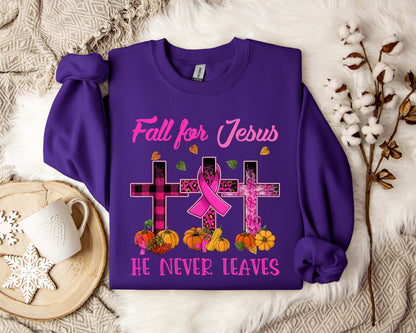 Fall For Jesus He Never Leaves 2 Sweatshirt
