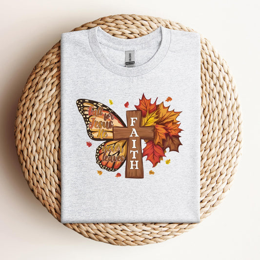 Fall For Jesus He Never Leaves Faith Cross