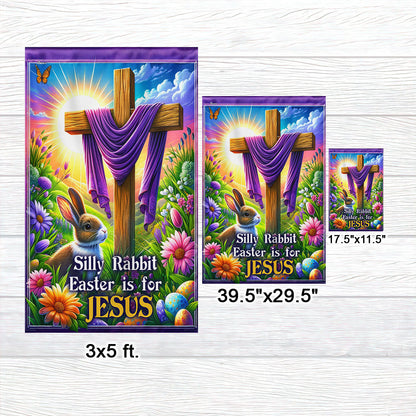 FLAGWIX Easter Bunny Jesus Christian Cross Silly Rabbit Easter Is For Jesus Flag