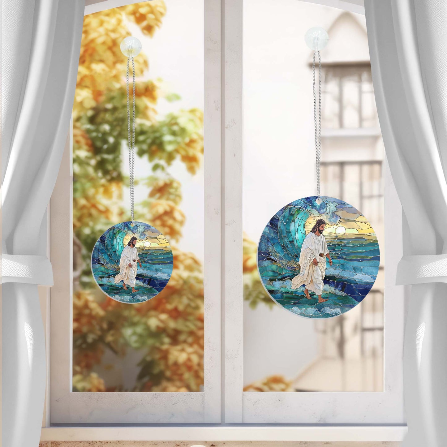 Jesus Walks on Water Suncatcher Acrylic Hanging