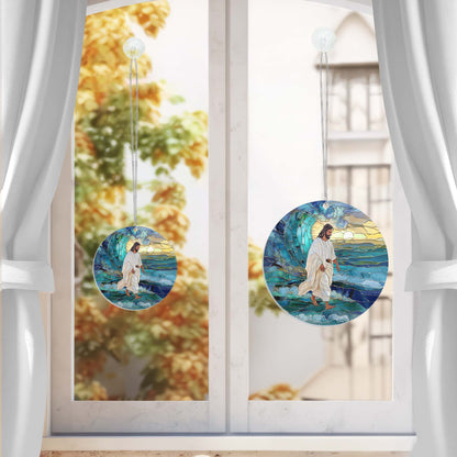 Jesus Walks on Water Suncatcher Acrylic Hanging