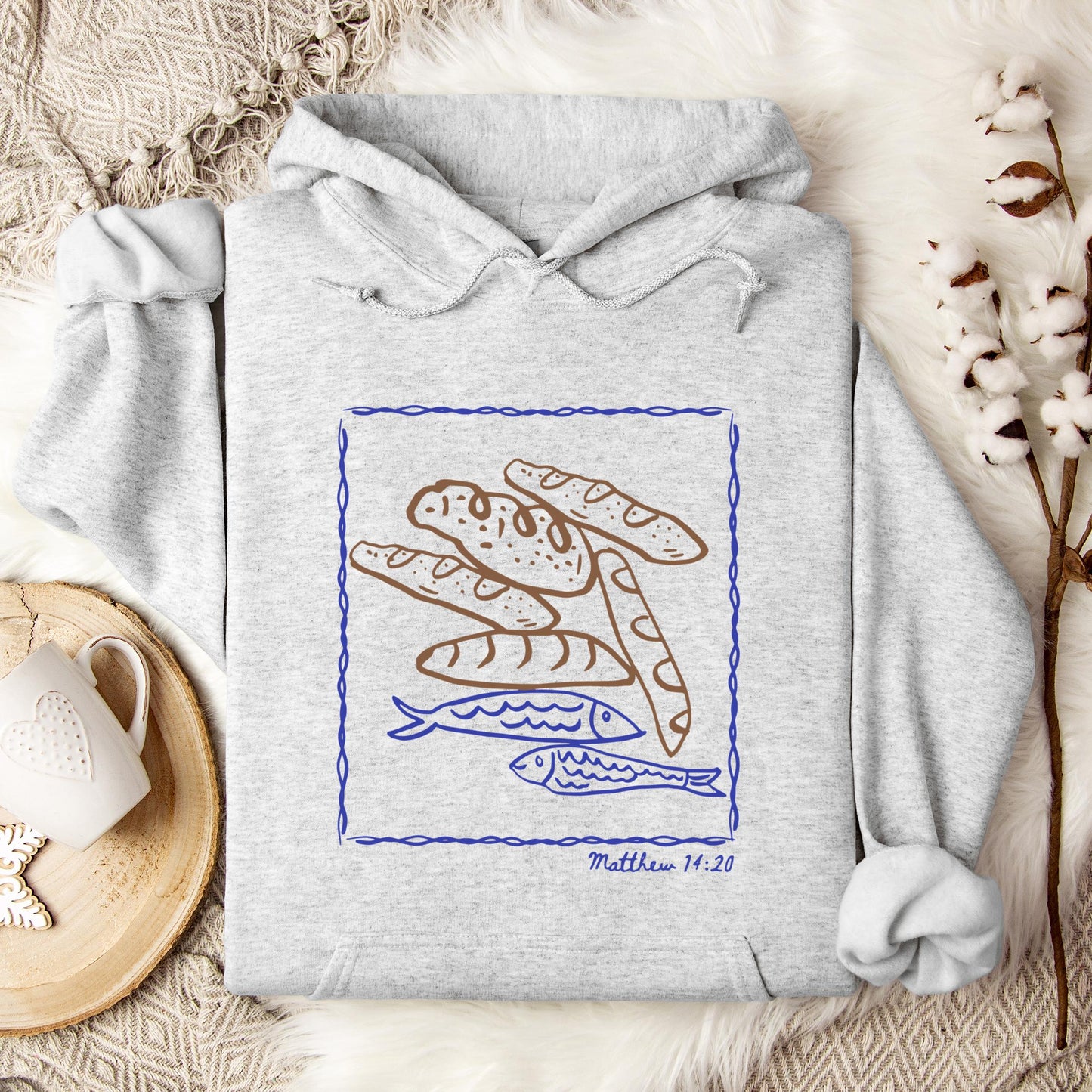 Fish And Loaves Matthew 14.20 Hoodie