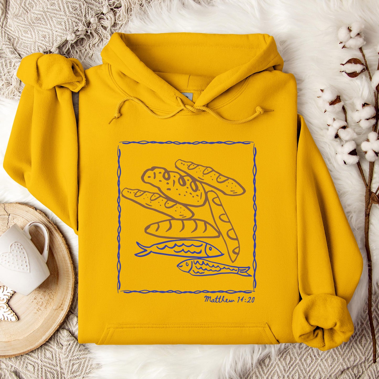 Fish And Loaves Matthew 14.20 Hoodie