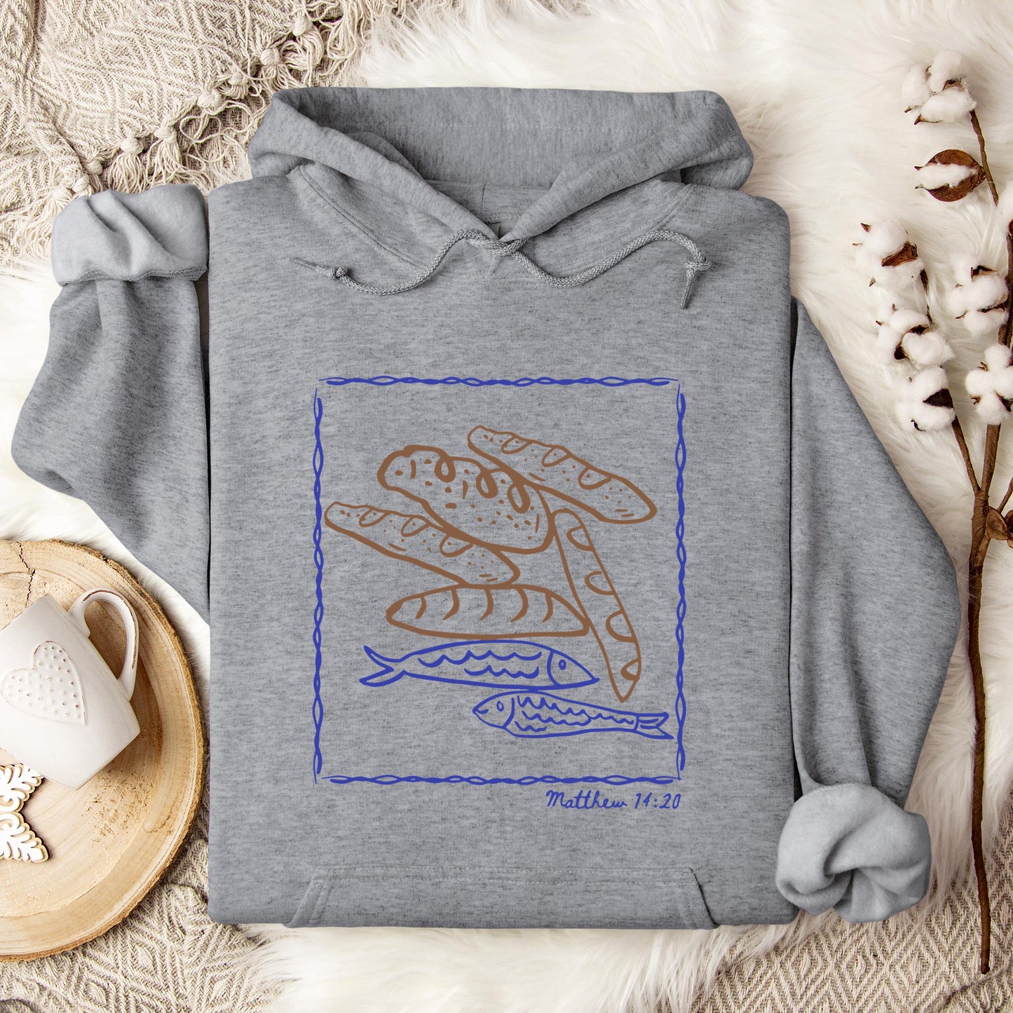 Fish And Loaves Matthew 14.20 Hoodie