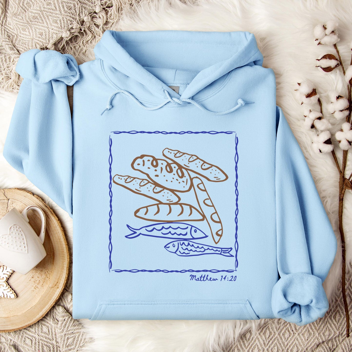 Fish And Loaves Matthew 14.20 Hoodie