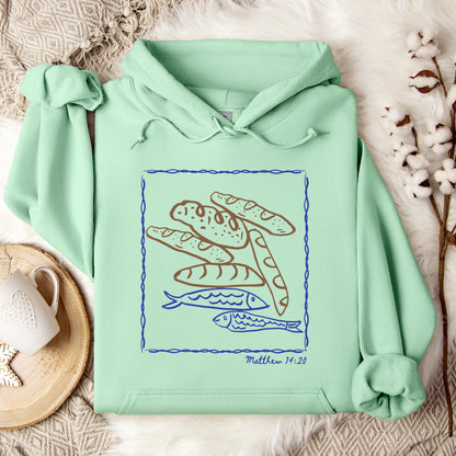 Fish And Loaves Matthew 14.20 Hoodie