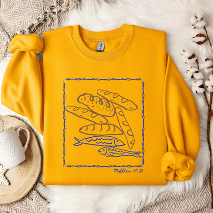 Fish And Loaves Matthew 14.20 Sweatshirt