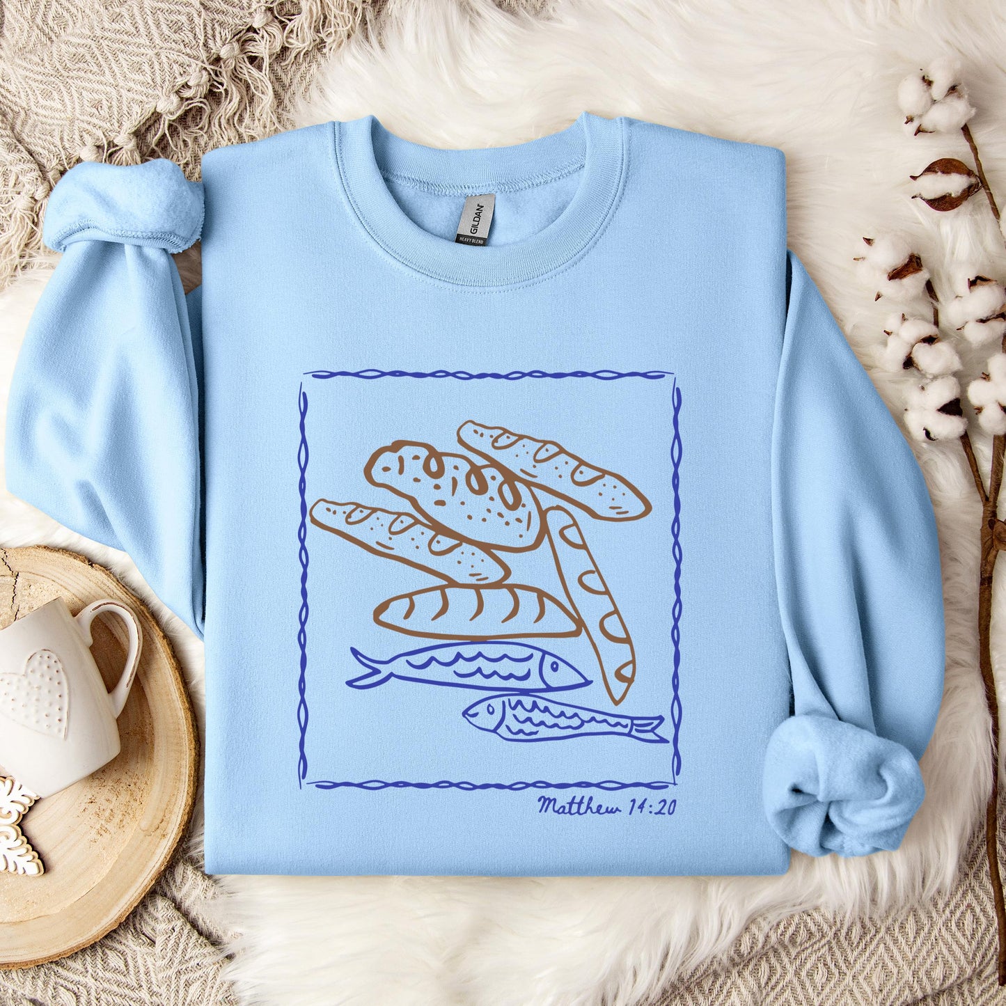 Fish And Loaves Matthew 14.20 Sweatshirt