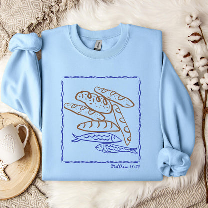 Fish And Loaves Matthew 14.20 Sweatshirt