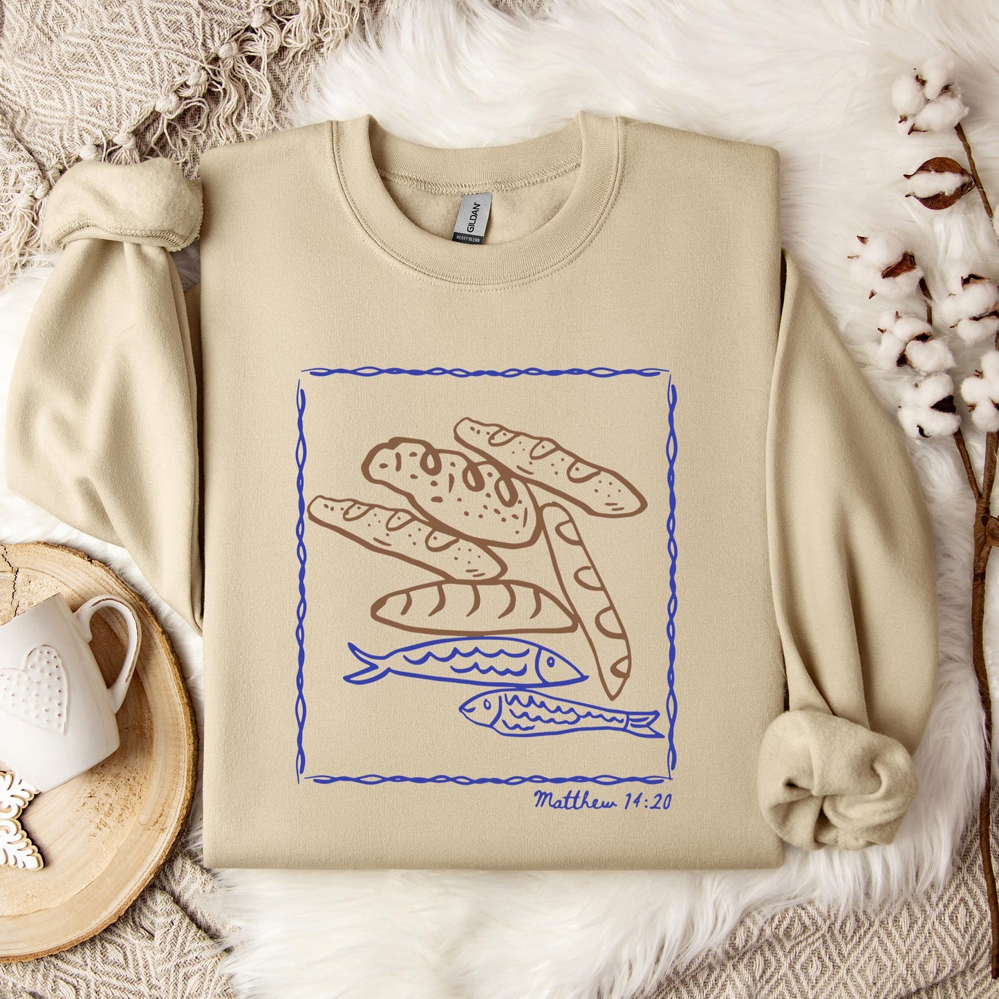Fish And Loaves Matthew 14.20 Sweatshirt
