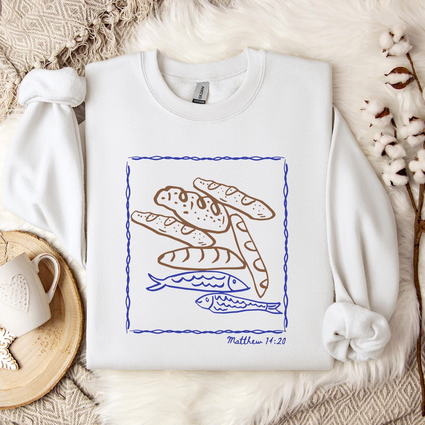 Fish And Loaves Matthew 14.20 Sweatshirt