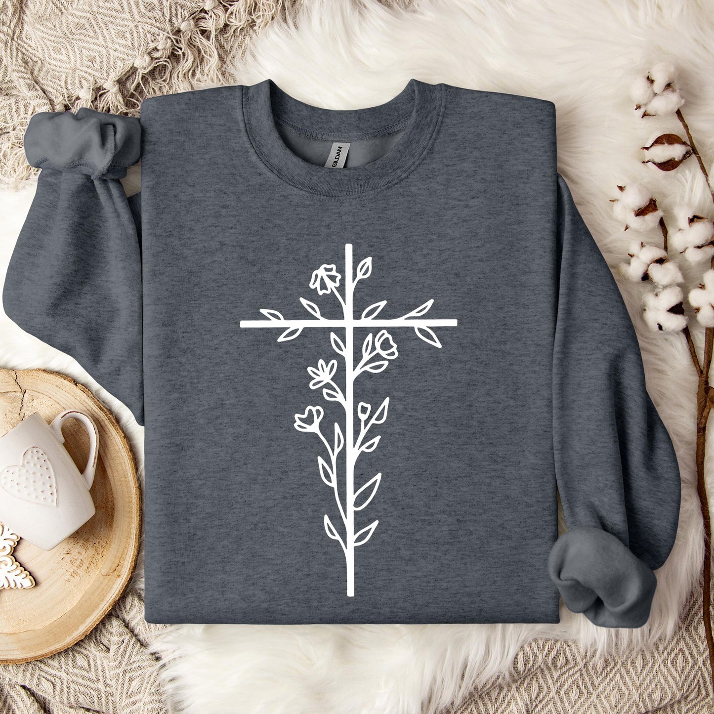 Floral Cross Sweatshirt