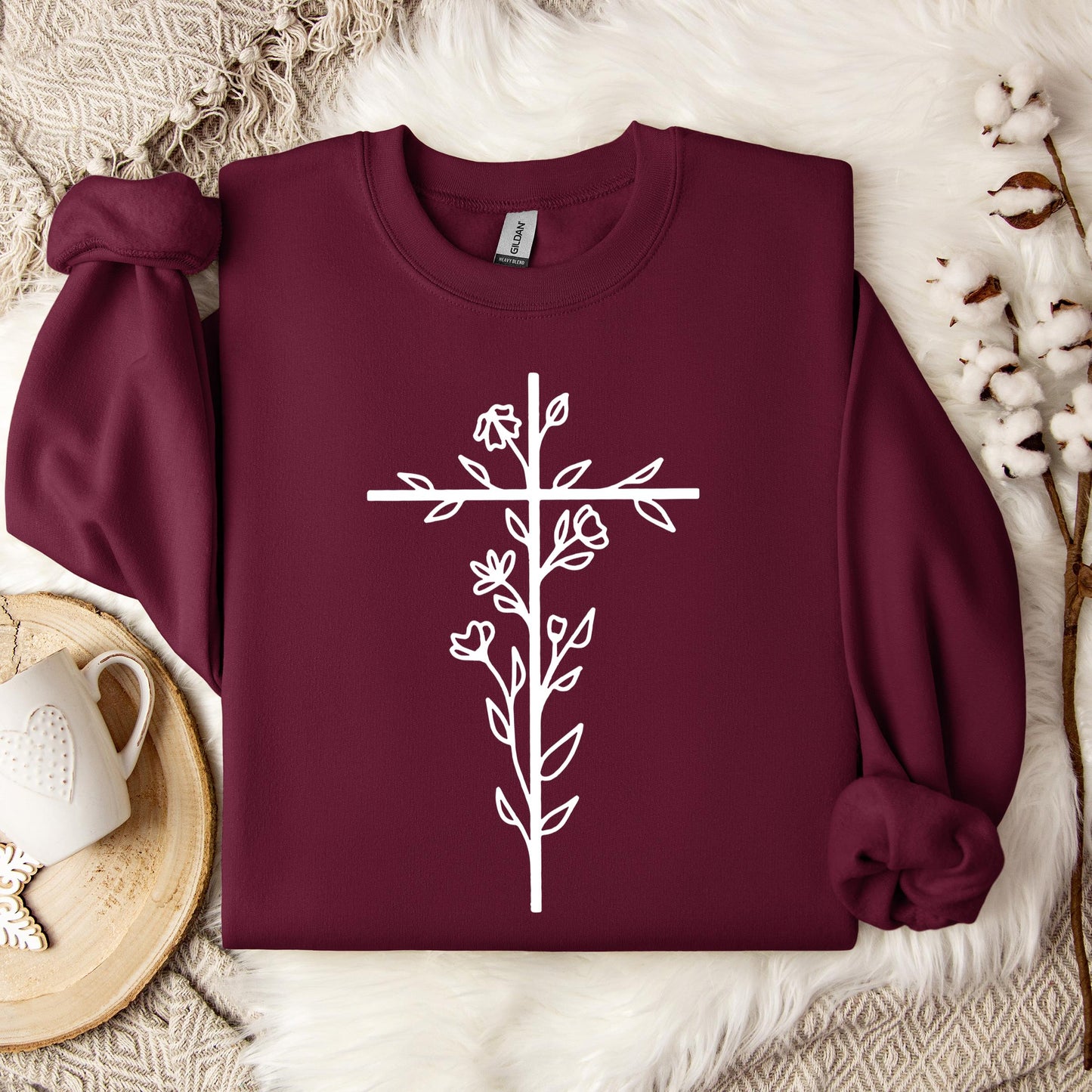 Floral Cross Sweatshirt