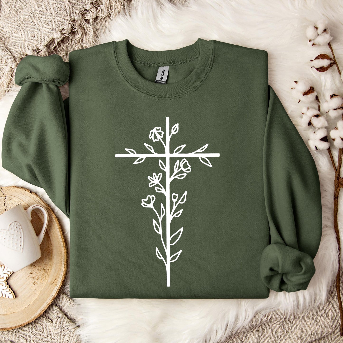 Floral Cross Sweatshirt