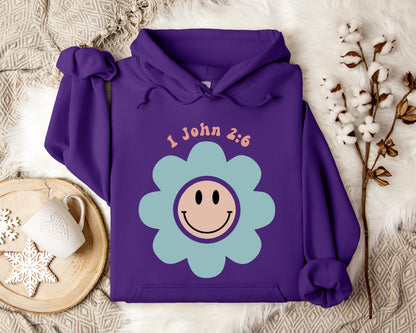 Flower Smiley 1 John 2.6 Hoodie