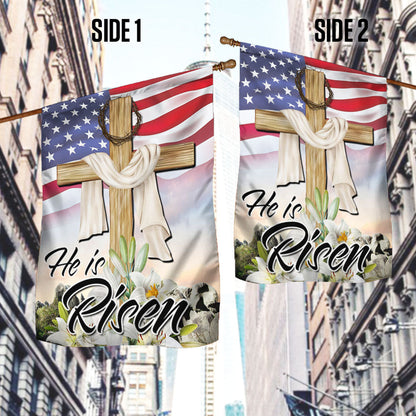 Easter Jesus He Is Risen American Flag
