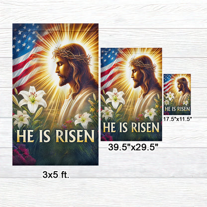 He is Risen Religious Easter Day Flag