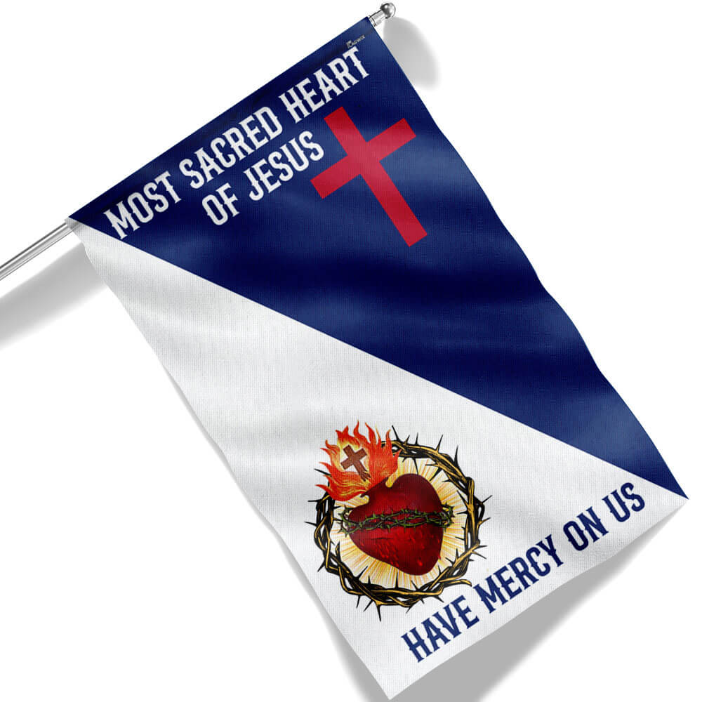 Sacred Heart Of Jesus Have Mercy On Us, Jesus Christian Catholic Flag