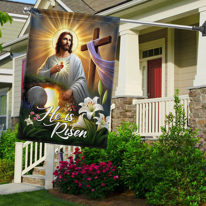 Easter Cross Resurrection He Is Risen Flag