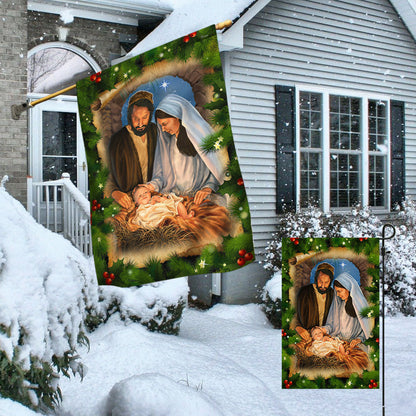 Jesus Is The Reason Christmas Flag Jesus Is Born Nativity Of Jesus TQN521Fv2